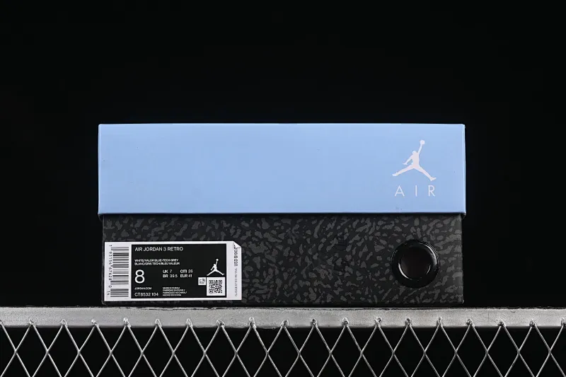 All categories Air Jordan Jordan series basketball shoes Air Jordan 3 Air Jordan 3 UNC AJ3 Joe 3 North Carolina blue white burst blue crack mid-basketball shoes CT8532-104